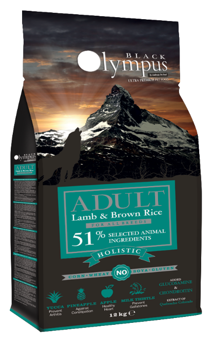 Black Olympus בלאק אולימפוס - 51% כבש ועוף - עם אורז חום לכלבים בוגרים מכל הגזעים