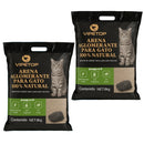 2 שקי חול מתגבש לחתול ויאיפי טופ עם פחם פעיל 8 ק"ג ליח' VIPETOP