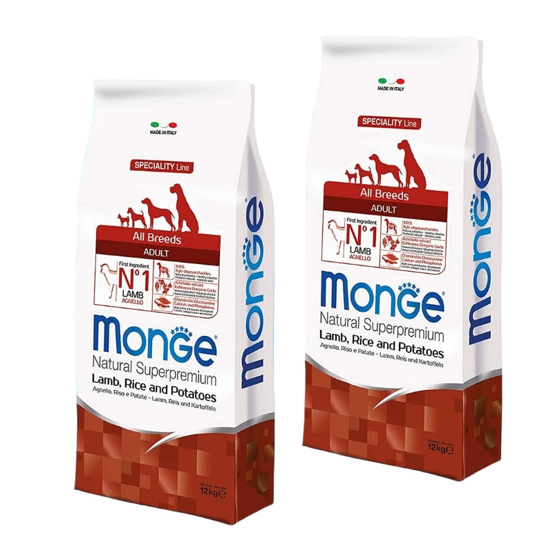 2 שקי מונג' כבש ואורז לגורים 12 ק"ג Monge