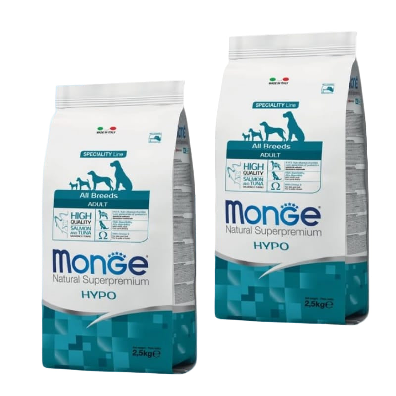 2 שקי מונג' היפואלרגני לכלב טונה וסלמון 12 ק"ג Monge
