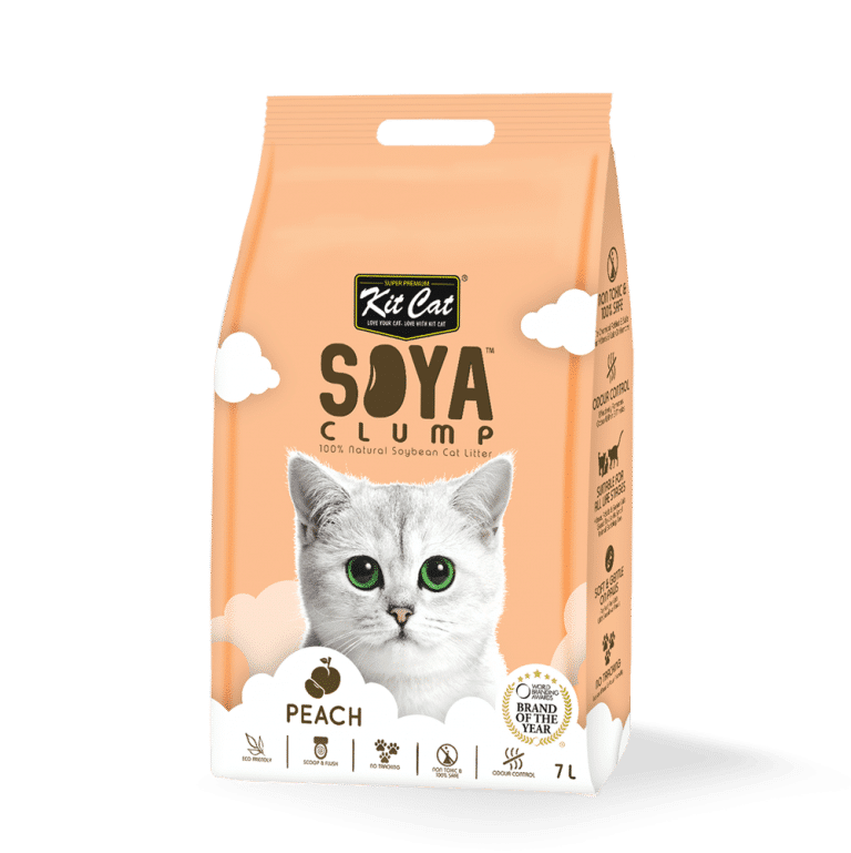 kit cat קיט קט חול סויה לחתול מתגבש ונשטף באסלה- אפרסק 7 ליטר