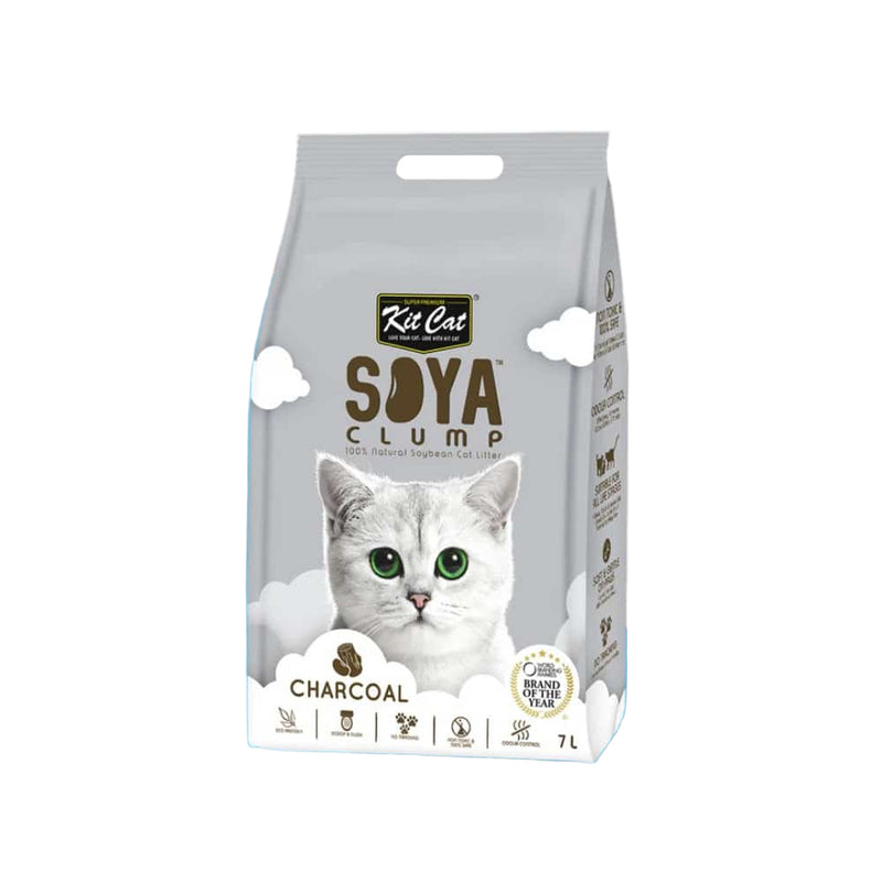 kit cat קיט קט חול סויה לחתול מתגבש ונשטף באסלה- פחם 7 ליטר