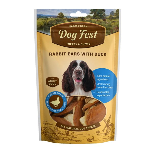דוג פסט - חטיף אוזני ארנב עטוף ברווז לכלב - 100% טבעי