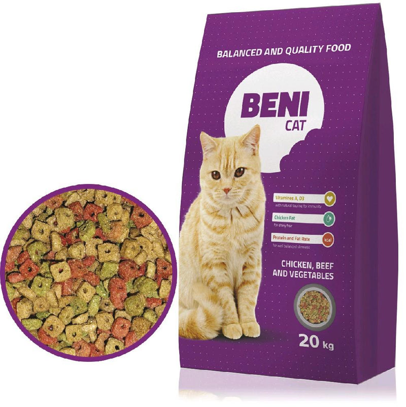 Beni Cat 20 ק״ג בני קט - מזון מלא בסיסי לחתולי חצר/רחוב
