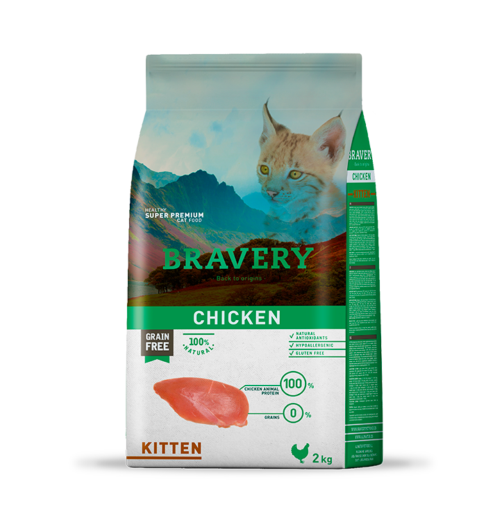 Bravery ברייברי - עוף ללא דגנים וגלוטן - לחתולים גורים