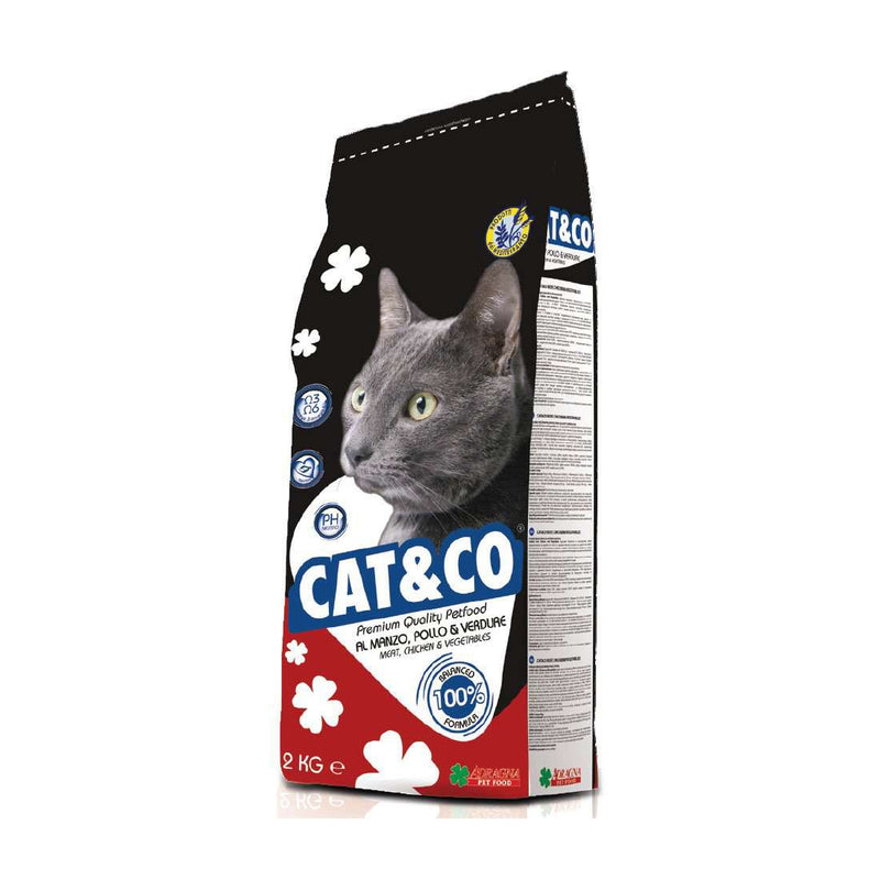 Cat&Co. קט אנד קו - מועשר בבקר, עוף (40%) וירקות - לחתולים וגורי חתולים