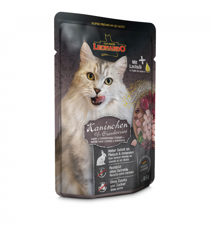 לאונרדו - פאוץ' מזון רטוב עם ציר ושמן סלמון במגוון טעמים לחתולים - 85 גרם
