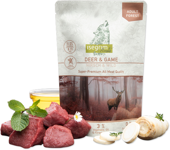 Isegrim איסגרים - מזון טבעי עם 97% בשר וציר - בשר אייל