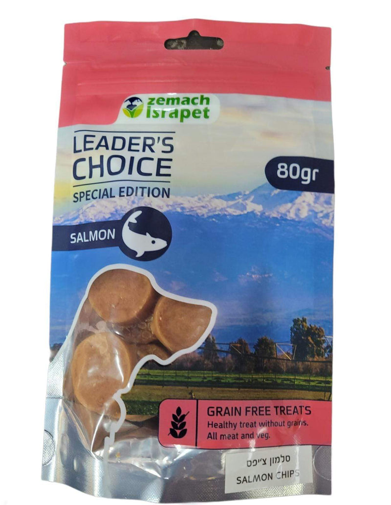 Leader's Choice לידרס צ'ויס - חטיף ללא דגנים לכלב - סלמון צ'יפס ללא עוף