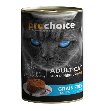 Pro Choice פרו צ'ויס - שימורים פטה מזון מלא ללא דגנים לחתולים - 400 גרם