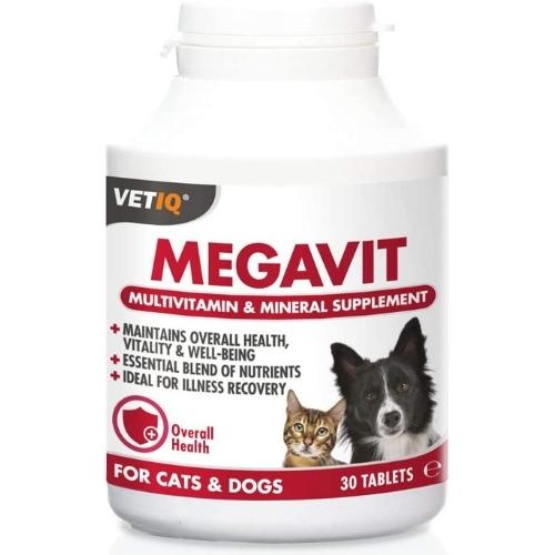 VetIQ 30 טבליות ויטמינים לחיזוק כלל הגוף - לכלבים וחתולים
